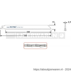 Rotec 525 reciprozaagblad RC650 set 5 stuks - W50907147 - afbeelding 2