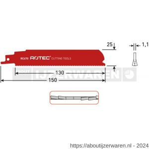 Rotec 525 reciprozaagblad RC670 S926BEF set 5 stuks - W50907148 - afbeelding 2