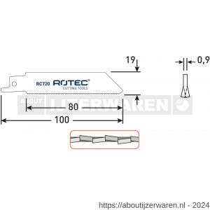 Rotec 525 reciprozaagblad RC720 S522EF set 5 stuks - W50907150 - afbeelding 2