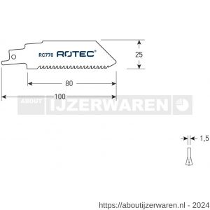 Rotec 525 reciprozaagblad RC770 S555CTC set 2 stuks - W50912865 - afbeelding 1