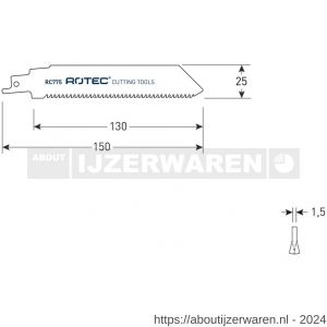 Rotec 525 reciprozaagblad RC775 S955CTC set 2 stuks - W50912866 - afbeelding 1