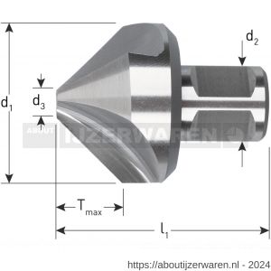 Rotec 538 HSS verzinkfrees 90 graden Weldon 19 diameter 30 mm - W50908214 - afbeelding 2