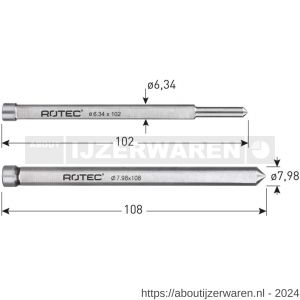 Rotec 545 uitwerpstift diameter 7,98x105 mm - W50908301 - afbeelding 2