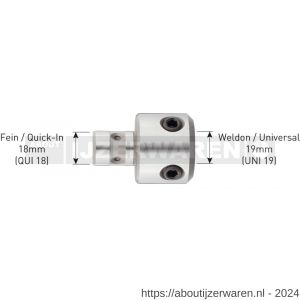 Rotec 545 adapter Fein-QuickIn 18 > Weldon 19 diameter 6,34 mm - W50908314 - afbeelding 2