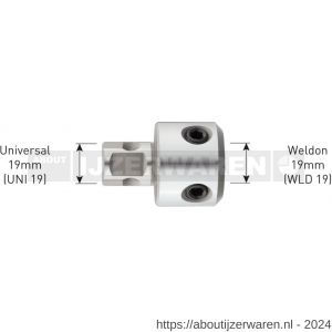 Rotec 545 adapter universeel 19 > Weldon 19 diameter 6,34 mm - W50908315 - afbeelding 2