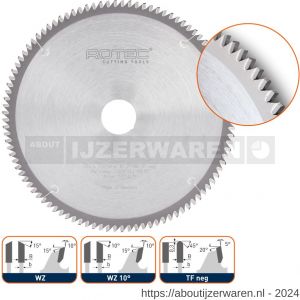 Rotec 553 HM kozijn- en glaslattenzaag diameter 160x2,2x20 mm Z=48 WZ 10 graden - W50908763 - afbeelding 1