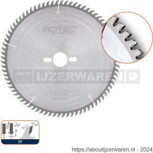 Rotec 554 HM formaatzaagblad trapezium-vlak diameter 300x3,2x30 mm Z=72 TF - W50908867 - afbeelding 1