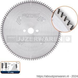 Rotec 555 HM zaagblad voor NF non-ferro metalen diameter 250x3,2x30 mm Z=60 TF neg - W50908975 - afbeelding 1