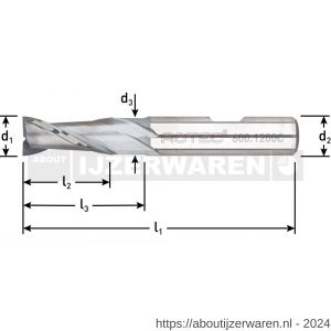 Rotec 600 HSS-E spiebaanfrees DIN 327 kort AlCrN-gecoat diameter 12 mm - W50909293 - afbeelding 2