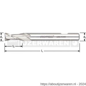 Rotec 602 HSS-E spiebaanfrees DIN 844-B lang ongecoat diameter 5x13x68 mm d2=6 mm Z=2 - W50909325 - afbeelding 2