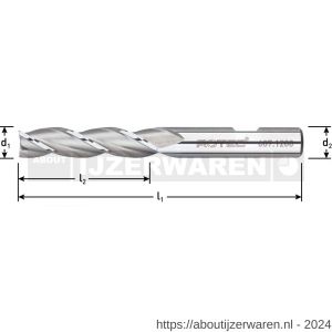 Rotec 607 HSS-E universeelfrees DIN 844 lang ongecoat diameter 4 mm - W50909381 - afbeelding 2