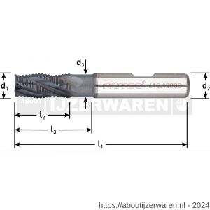 Rotec 615 HSS-E ruwfrees type HR AlCrN-gecoat DIN 844 kort diameter 8x19x33 mm - W50909470 - afbeelding 2