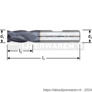 Rotec 634 VHM vingerfrees Silver-Line kort TiAlN-gecoat diameter 8 mm - W50909549 - afbeelding 2