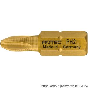 Rotec 800 schroefbit TiN C6.3 Phillips PH 2Rx25 mm gereduceerd set 10 stuks - W50910431 - afbeelding 1