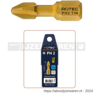 Rotec 801 Torsion schroefbit TiN C6.3 Phillips PH 1x25 mm set 2 stuks - W50911350 - afbeelding 1