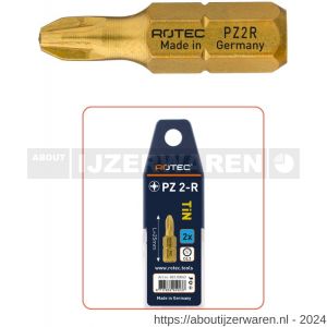 Rotec 803 schroefbit TiN C6.3 Pozidriv PZ 2Rx25 mm gereduceerd set 2 stuks - W50911429 - afbeelding 1