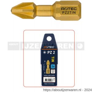 Rotec 804 Torsion schroefbit TiN C6.3 Pozidriv PZ 2x25 mm set 2 stuks - W50911399 - afbeelding 1