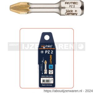 Rotec 817 Impact schroefbit Pozidriv PZ 1x30 mm C6.3 Diamond set 2 stuks - W50911422 - afbeelding 1