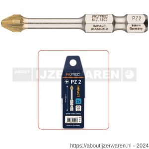 Rotec 817 Impact schroefbit Pozidriv PZ 2x50 mm E6.3 Diamond set 2 stuks - W50911426 - afbeelding 1