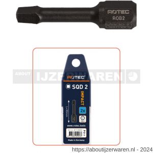 Rotec 817 Impact schroefbit Basic C6.3 Robertson SQD 2x30 mm set 2 stuks - W50911445 - afbeelding 1