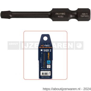 Rotec 817 Impact schroefbit Basic E6.3 Robertson SQD 1x50 mm set 2 stuks - W50911447 - afbeelding 1