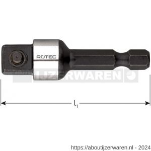 Rotec 820 adapter E6.3 > vierkant 3/8 inch met stift L=50 mm - W50912890 - afbeelding 1