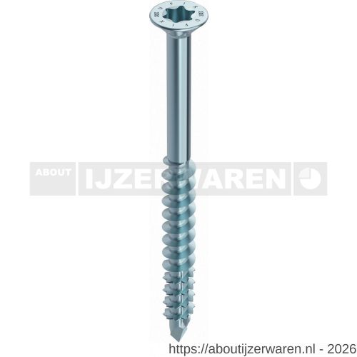 Heco-Ufix MDF schroef 4,0x50 mm platverzonken kop met freesholtes Heco-Drive HD 20 deeldraad verzinkt blauw A2K glijcoating 200 stuks SKV-klein verpakking - W50800073 - afbeelding 1