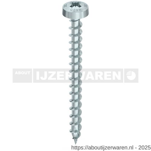 Heco-Topix-Plus spaanplaatschroef 5,0x60 mm rondkop Pozi-Drive PZD 2 variabele voldraad verzinkt blauw A3K 200 stuks VARIANTA verpakking - W50802623 - afbeelding 1