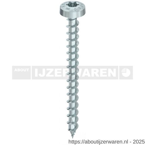 Heco-Topix-Plus spaanplaatschroef 4,0x25 mm rondkop T-Drive T 20 variabele voldraad verzinkt blauw A3K 1000 stuks VARIANTA verpakking - W50802659 - afbeelding 1