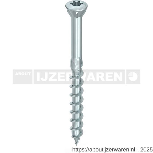 Heco-Topix-Plus glaslatschroef 3,5x60 mm platverzonken lenskop met freesribben T-Drive T 10 deeldraad verzinkt blauw A3K 200 stuks VARIANTA verpakking - W50802274 - afbeelding 1