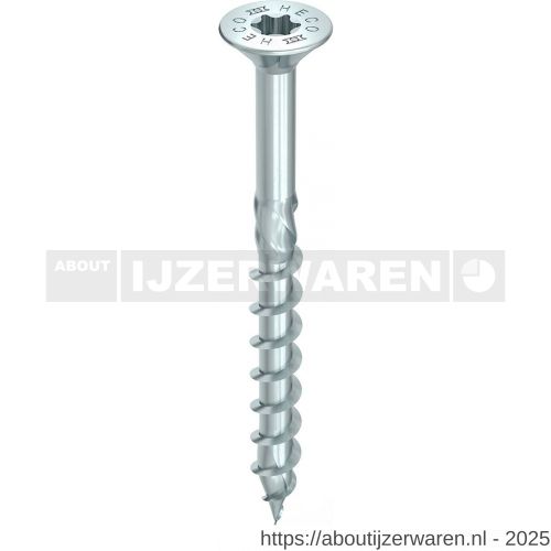 Heco-Topix-Plus houtbouwschroef 10,0x400 mm platverzonken kop met freesholtes Heco-Drive HD 40 deeldraad verzinkt blauw A3K 50 stuks VARIANTA verpakking - W50802380 - afbeelding 1