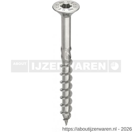 Heco-Topix-Plus RVS A2 spaanplaatschroef 4,0x35 mm platverzonken kop met freesholtes Heco-Drive HD 20 deeldraad blank glijcoating 200 stuks SKV-klein verpakking - W50803234 - afbeelding 1