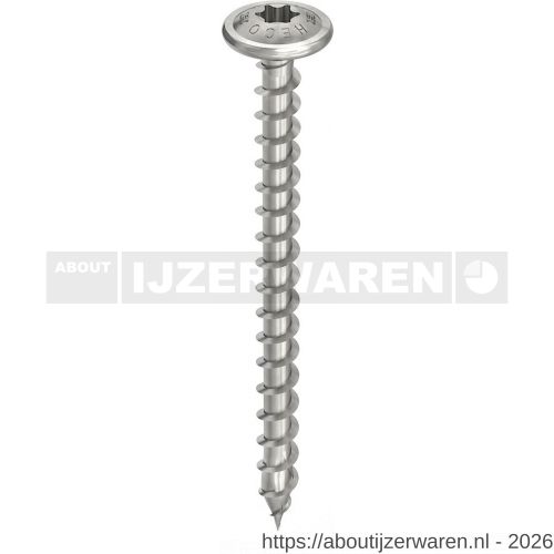 Heco-Topix-Plus RVS A2 tellerkopschroef 8,0x80 mm tellerkop T-Drive T 40 voldraad blank glijcoating 50 stuks VARIANTA verpakking - W50802438 - afbeelding 1