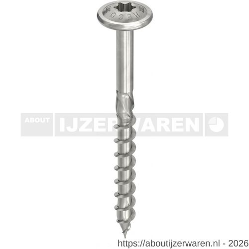 Heco-Topix-Plus RVS A2 tellerkopschroef 8,0x280 mm tellerkop T-Drive T 40 deeldraad blank glijcoating 50 stuks VARIANTA verpakking - W50802450 - afbeelding 1