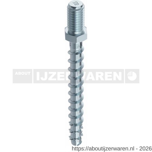 Heco Multi-Monti-Plus ST schroefstokanker 10,0x75 mm met metrisch buitendraad SW 13 zeskantkop verzinkt blauw A2K 25 stuks VARIANTA verpakking - W50802125 - afbeelding 1