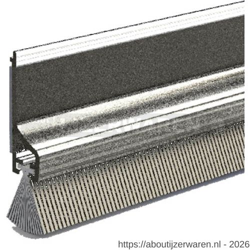 Ellen dorpelprofiel met borstel kunststof zelfklevend Comfort wit 100 cm - W51010361 - afbeelding 1