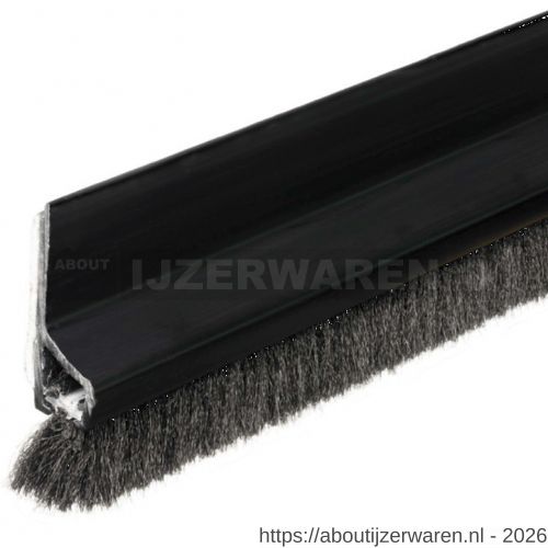 Ellen dorpelprofiel met borstel kunststof Deco zwart 100 cm - W51010359 - afbeelding 1