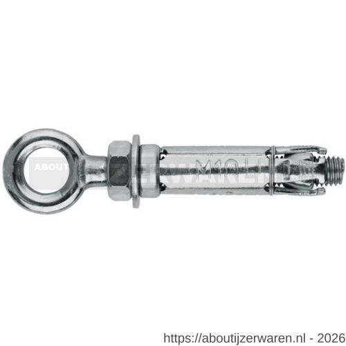 Index AC-AR keilanker met oogbout M6x40 mm diameter 10 mm verzinkt - W40900555 - afbeelding 1