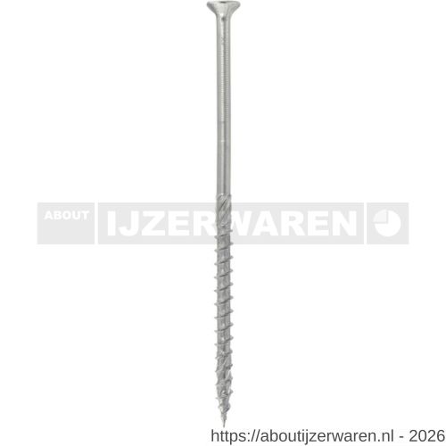 Klimas WKCS houtbouwschroef 10.0x260 mm platverzonken kop Torx T 40 verzinkt - W40897473 - afbeelding 1