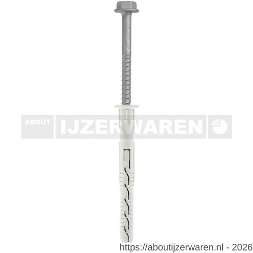 Klimas KPR-FAST-K kozijnplug nylon 10x300 mm zeskant SW 13-Torx T 40 verzinkt ETA - W40897108 - afbeelding 1