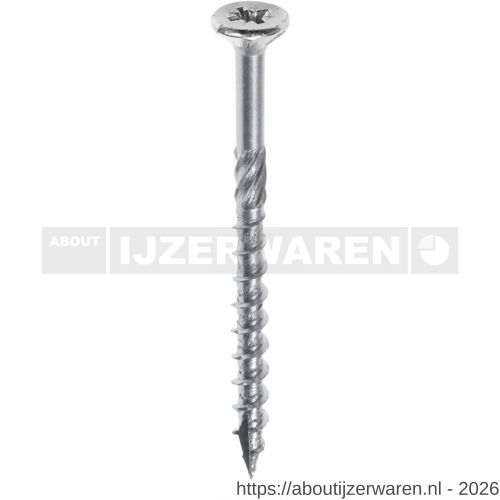 Woodies Ultimate 6,0x100/60 mm verzonken kop VK Pozidriv PZ 3 verzinkt - W40800227 - afbeelding 1