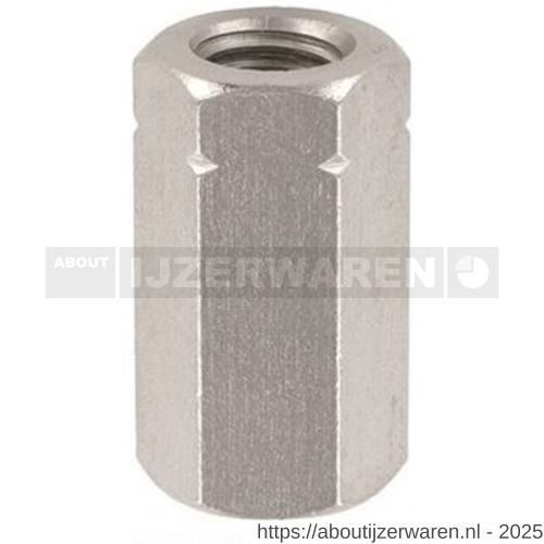 Steelies Ultimate zeskantverbindingsmoer DIN 6334 M20 SW30x60 mm RVS A2 - W40860520 - afbeelding 1