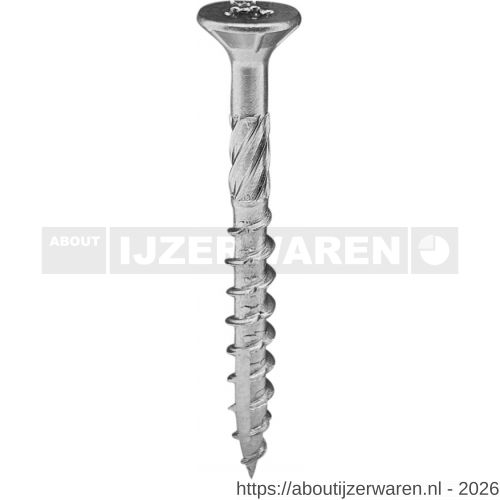 Woodies Ultimate 5,0x60/35 mm verzonken kop VK Torx T 25 RVS A2 - W40800388 - afbeelding 1