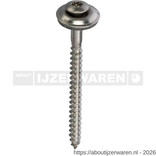 Steelies Ultimate spenglerschroef 4.5x65 mm Torx T 20 RVS A2 met 20 mm ring - W40861206 - afbeelding 1