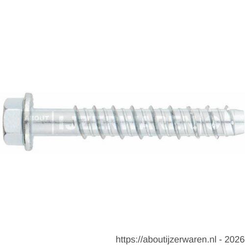 Index TF-E betonschroefanker zeskant 14x140 mm diameter 14 mm verzinkt optie 1 - W40901470 - afbeelding 1