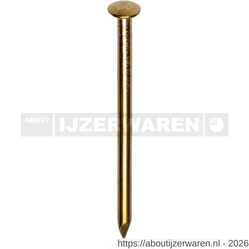 HJZ nagel 1.5x15 mm bombe kop messing 1 kg - W40870035 - afbeelding 1