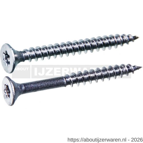 QZ 805 spaanplaatschroef platkop 3.5x25 mm Torx TX 15 staal gehard verzinkt - W50000727 - afbeelding 1