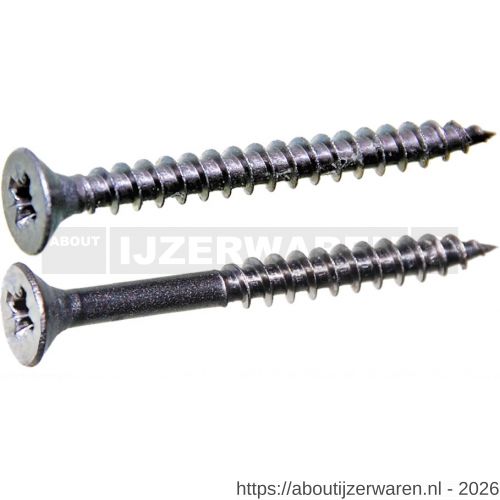 QZ 821 spaanplaatschroef platkop 4.5x25 mm Pozidriv PZ 2 RVS A2 - W50000643 - afbeelding 1