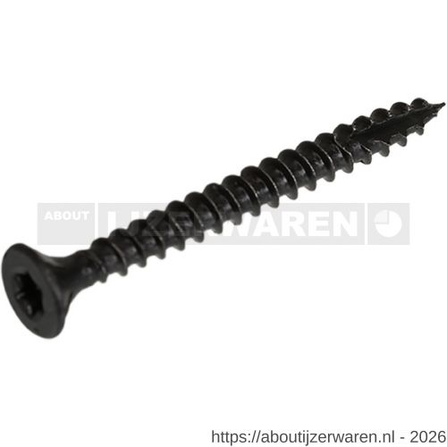 Blackline spaanplaatschroef HCP zwart platkop PK Torx TX 20 met snijpunt 4.5x30 mm kuip 50 stuks - W51406562 - afbeelding 1