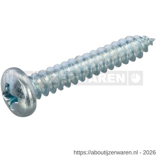 Hoenderdaal plaatschroef staal verzinkt VZ cilinderkop CK Phillips PH 2 DIN 7981C zelftappend 3.5x32 mm 200 stuks - W51404665 - afbeelding 1